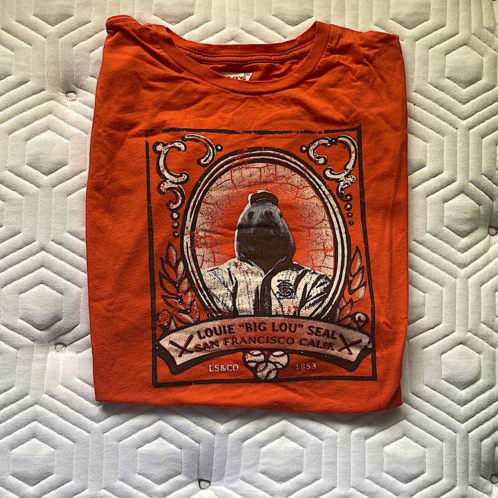 Levis Vintage tee. Lou Seal SF Giants. Worn twice maybe